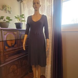 Grayish, Bluish V Neck Sweater Dress